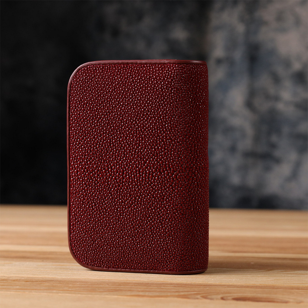 Кошелек женский STINGRAY LEATHER 18092 из натуральной кожи морского ската Бордовый Киев - изображение 2