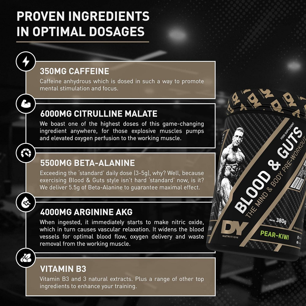 Передтренувальна добавка Dorian Yates Blood and Guts 380g (Mojito) Луцьк - фото 3