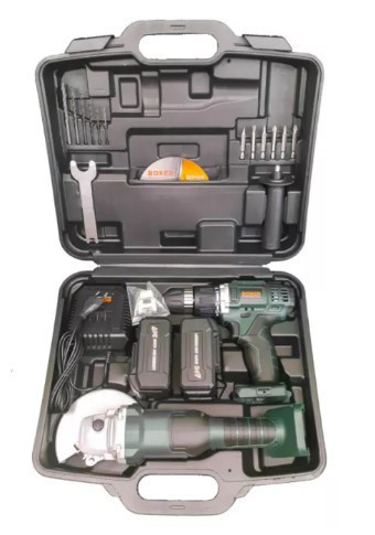 SR-036 Акумуляторний набір: УШМ болгарка 125 мм + дриль-шуруповерт 24 В з 2 акумуляторами та кейсом Одеса - фото 10