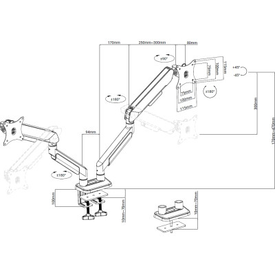 Кронштейн Anda Seat AD-W-A9-2S-BW Винница - изображение 5
