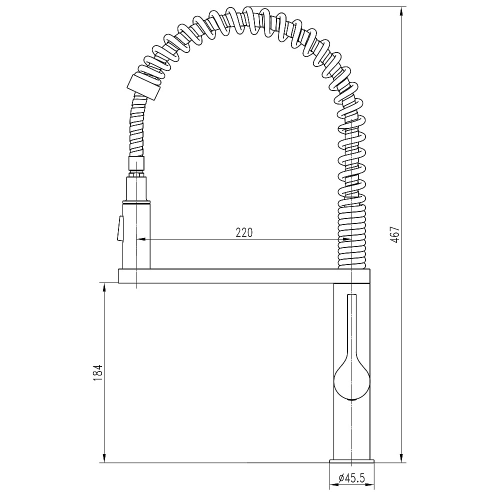 Змішувач для кухні TOPAZ SARDINIA TS-08401-H71 Гнучкий вилив на пружині, з душовою насадкою Тернопіль - фото 8