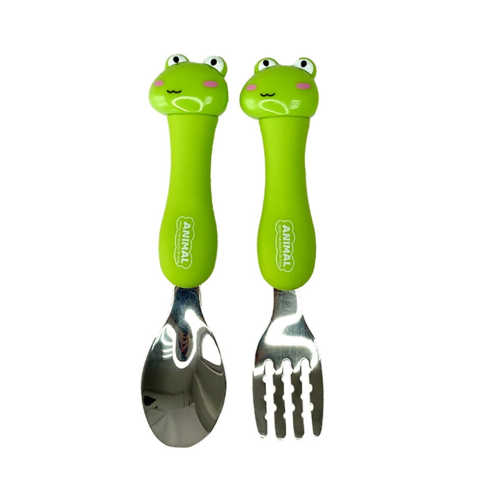 Дитячий набір ложка та виделка "Жаба" MGZ-0102(Frog) у футлярі Вінниця - фото 1