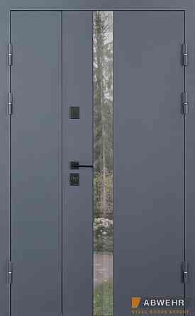 Вхідні двері Abwehr Defender Nordi Glass RAL 7021T+Vinorit Біла 1200*2050 мм Стильні вхідні двері Київ