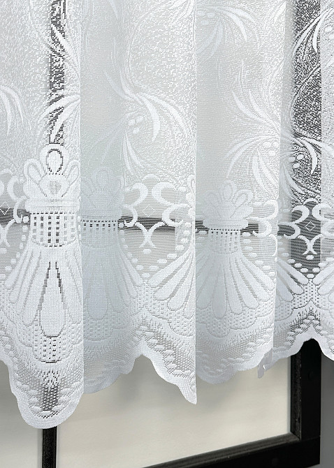 Коротка тюль, висотою 1,2м, жаккард колір білий 728т Київ - фото 7