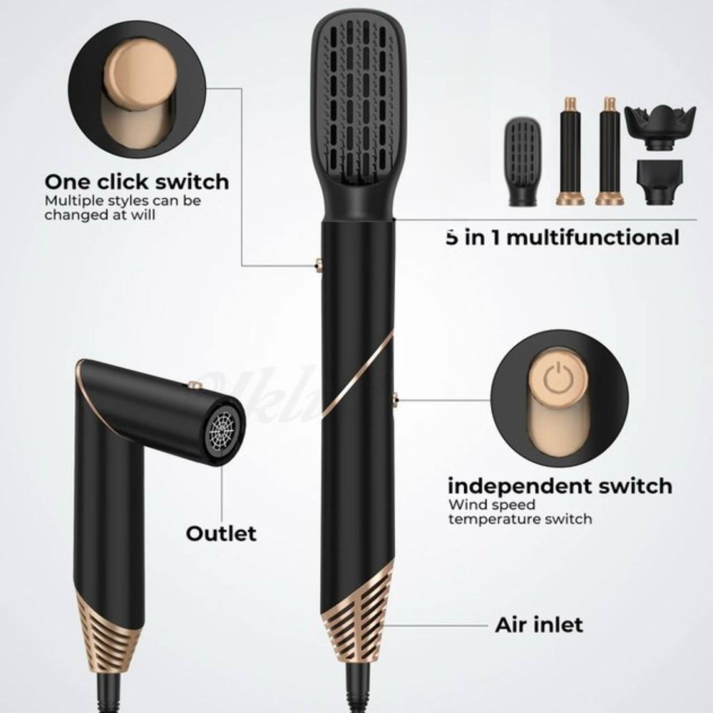 Б/В Стайлер для волосся 5-в-1 Air Hair Styler, аеродинамічний фен-стайлер, іонізація, дифузор, концентратор, для сушіння та уклада Київ - фото 4