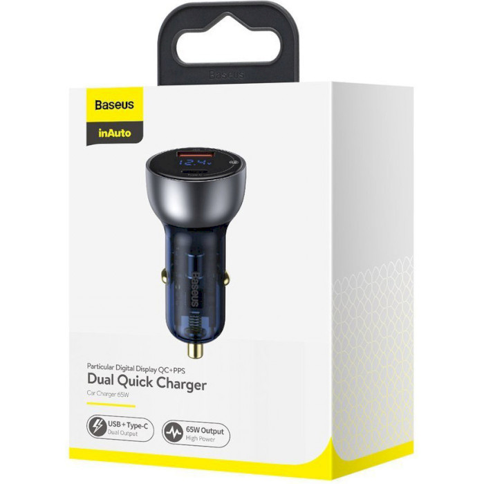 Автомобільний зарядний пристрій Baseus Particular Digital Display QC+PPS Dual Quick Charger Car Charger 65W Shallow tarnish Киев - изображение 2