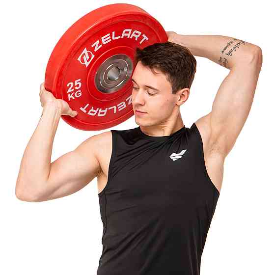 Диск бамперний для кросфіту резиновий 25 кг d-52мм Zelart-7798-25 Київ