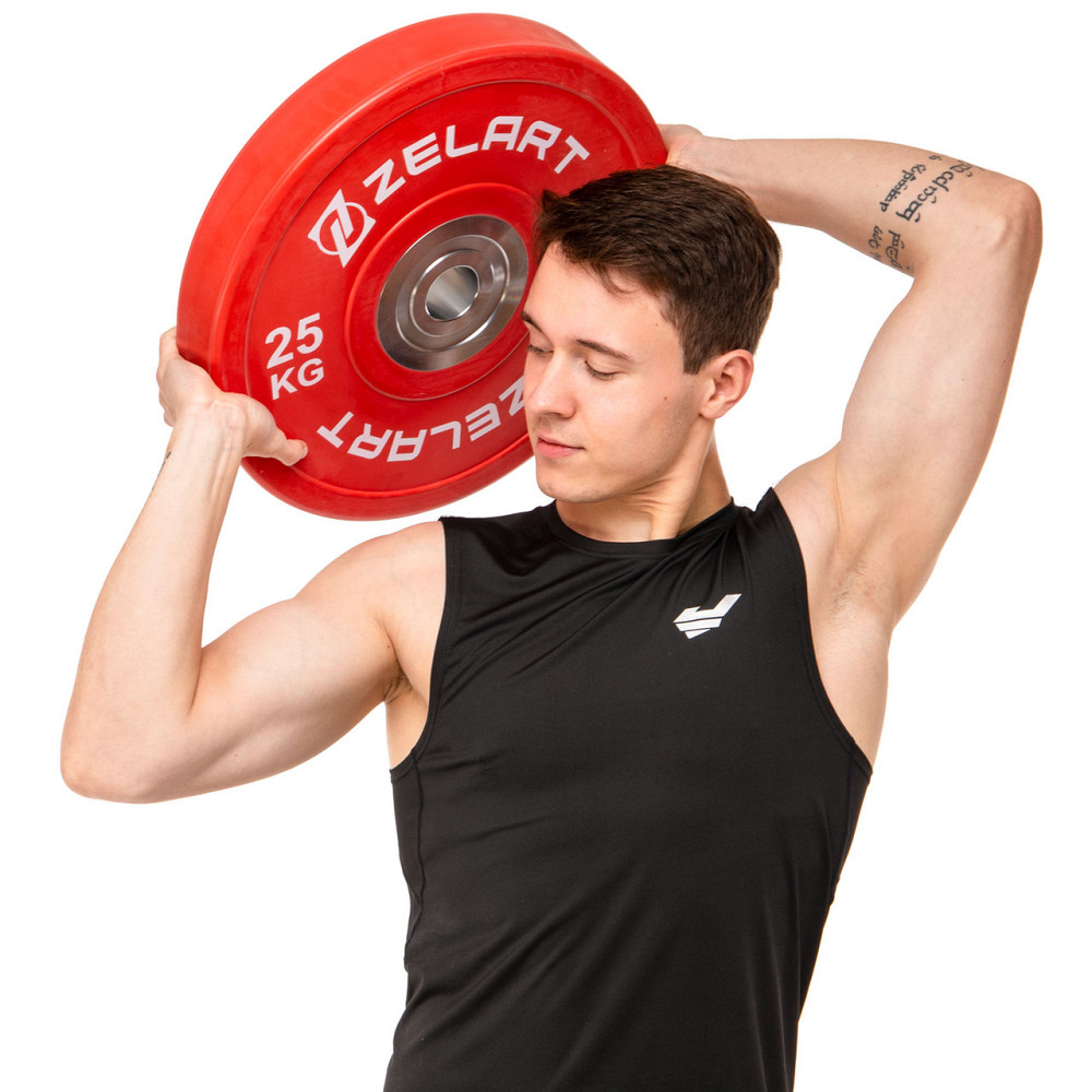 Блин (диск) бамперный для кроссфита резиновый 25 кг d-52мм Zelart-7798-25 Киев - изображение 6