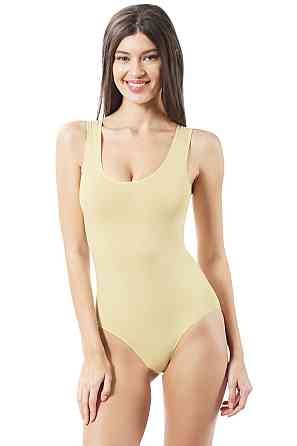 Боди женский с широким бретелями глубокий вырез Ozkan 0602 Бежевый, M Киев