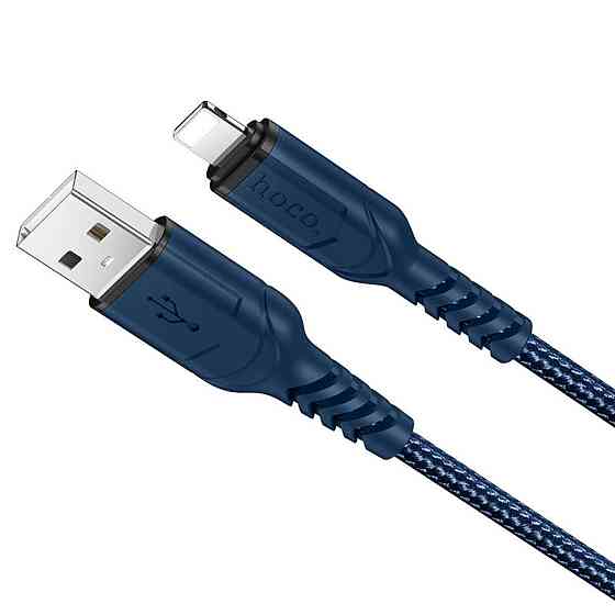 Кабель HOCO X59 USB - Lightning 2.4A, 1m, нейлон, TPE разъемы, цвет голубой 6931474744883 Одесса
