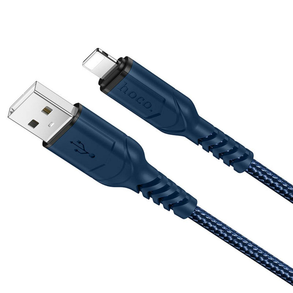 Кабель HOCO X59 USB - Lightning 2.4A, 1m, нейлон, TPE разъемы, цвет голубой 6931474744883 Одесса - изображение 1