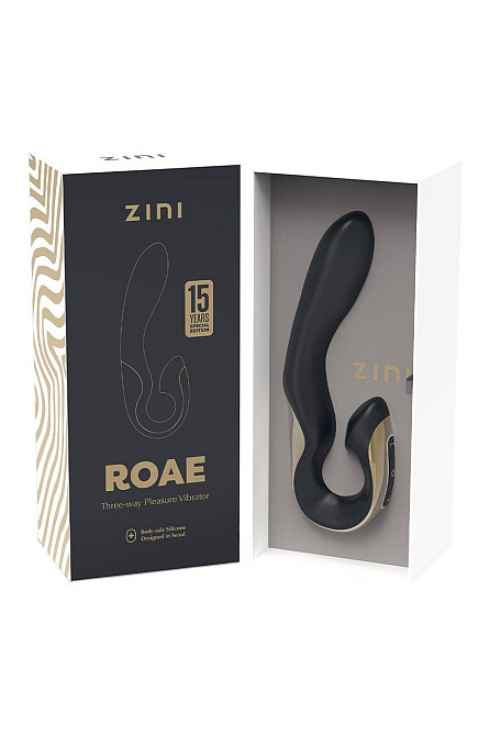 Вибратор-кролик Zini Roae черно-золотой, 19.5 х 3.5 см Sex Aura Киев - изображение 4