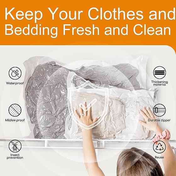 Вакуумные пакеты VMstr W309-12C Белый 12 шт (4 S/4 M/4 L) с электрическим насосом, герметичные мешки для Киев