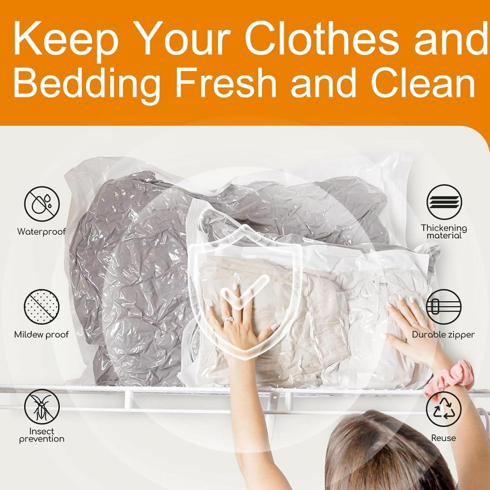 Вакуумные пакеты VMstr W309-12C Белый 12 шт (4 S/4 M/4 L) с электрическим насосом, герметичные мешки для Киев - изображение 4