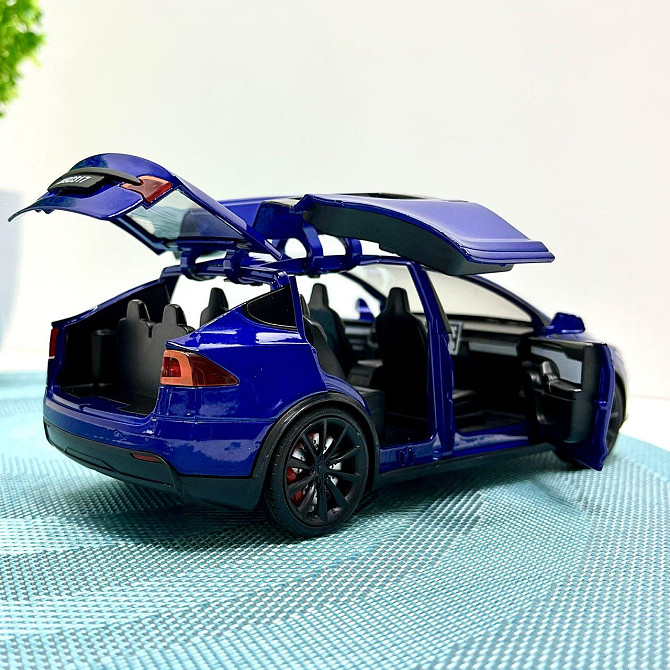 Машина Автосвіт Tesla Model X інерційна відчиняються двері капот багажник 17см Синя (AP-2004) Чернігів - фото 7