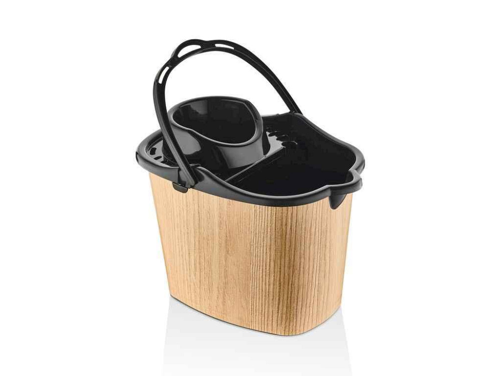 Ведро с отжимом 14л (x82 дерево wooden) OZER-D-012 ТМ OZER Киев - изображение 1