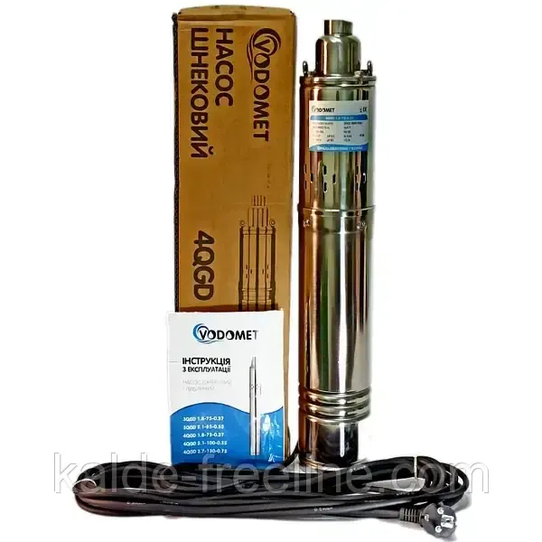 Насос свердловинний шнековий VODOMET 4QGD 2.5-130-0.75, Н=130М, Q=40л/хв, P=750 Вт Харків - фото 1