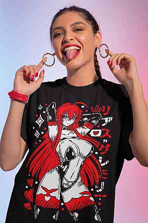 Футболка для мальчика аниме Риас Греморйе Хигх Скхоол оверсайз (рост от 165 до 180 ) Черний AnimeJ0315m Днепр