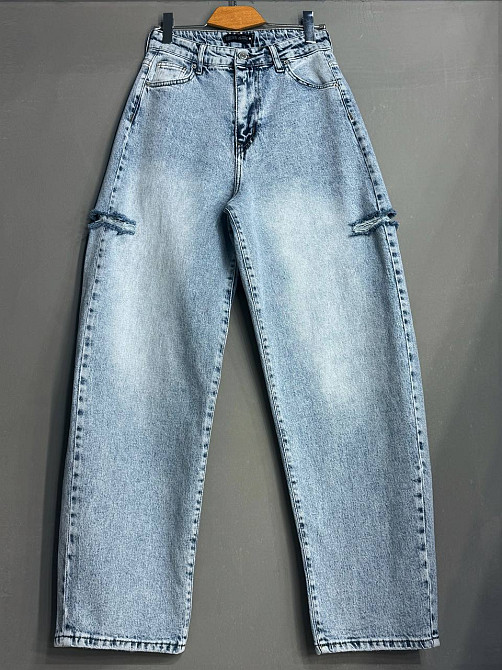 Джинси жіночі Liuzin 3110-3119 baggy comfort банани рвані стрейчеві блакитні, блакитний, 33, 33, 91 см, 121 см Київ - фото 4
