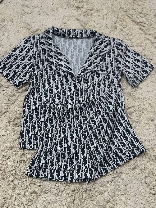 Детская пижамка из сатина шорты с рубашкой Серый р 146-152 Харьков - изображение 4