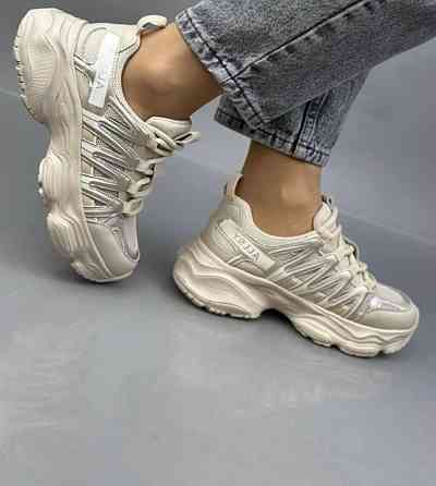 ALLSY Кроссовки женские ALLSY бежевые натуральная кожа + замша размеры 36-41 (25126-5) Київ