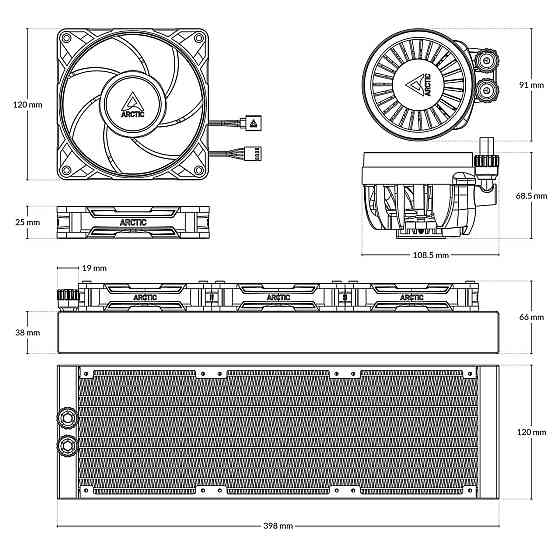 Система водяного охолодження Arctic Liquid Freezer III Pro 360 Black (ACFRE00180A) ( Чорний ) Харьков