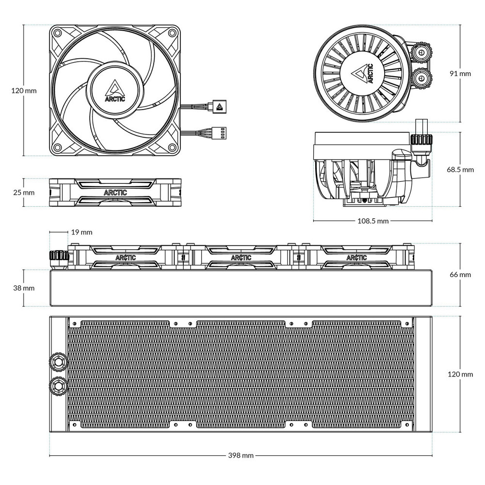 Система водяного охолодження Arctic Liquid Freezer III Pro 360 Black (ACFRE00180A) ( Чорний ) Харьков - изображение 2