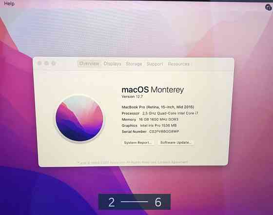 Ноутбук MacBook Pro Retina 2015 Core i7 SSD 512Gb. 16Gb ОЗП Iris Pro 153 Київ