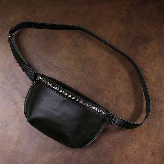 Кожаная универсальная женская бананка Shvigel 16383 Черный Киев