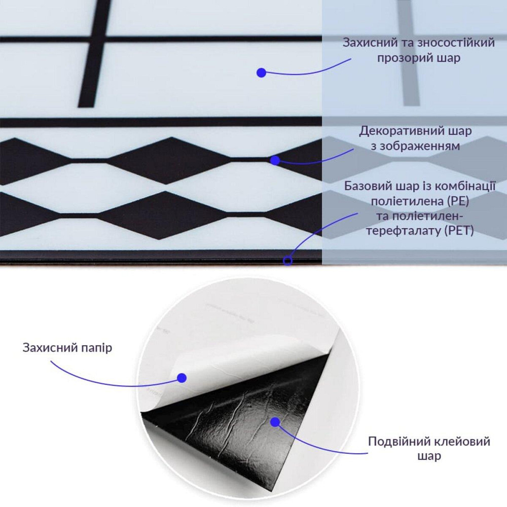 Самоклеющаяся виниловая плитка 600х600х1,5мм, цена за 1 шт. (СВП-209) Глянец SW-00000516 Киев - изображение 2