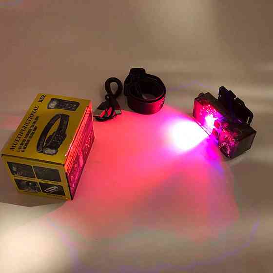 Налобный фонарь яркий X52, 2LED+6SMD RGB, Мощный аккумуляторный фонарик на голову MK-28 Львов