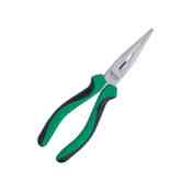 Длинногубцы прямые 200 мм черно-зеленые ручки CrMo Мукачево