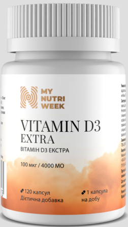 Вітамін D3 My Nutri Week Vitamin D3 Extra 100 мкг/4000 МО 120 капс Київ