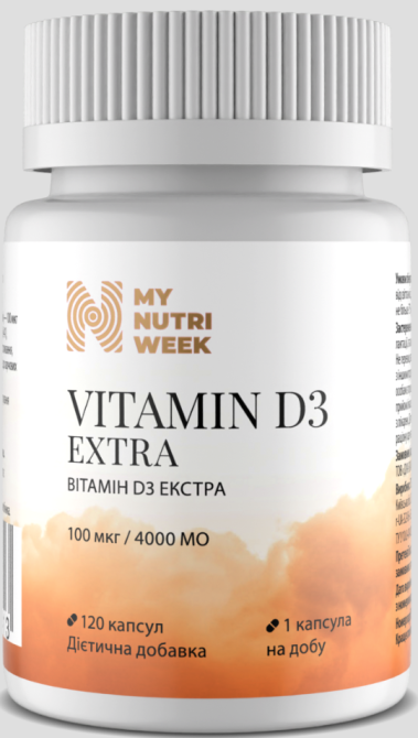 Вітамін D3 My Nutri Week Vitamin D3 Extra 100 мкг/4000 МО 120 капс Київ - фото 1