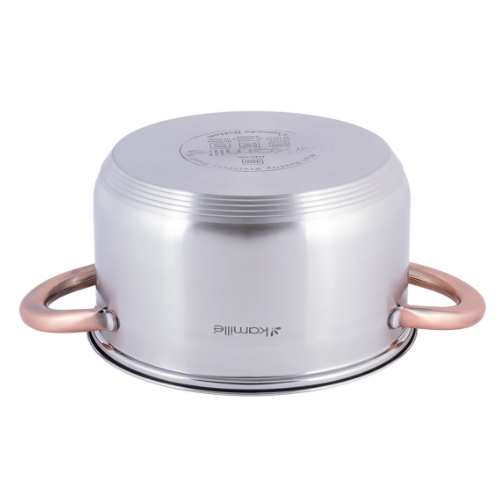 Каструля нержавіюча сталь 5л з кришкою порожнисті мідні ручки 4934 KAMILLE Житомир