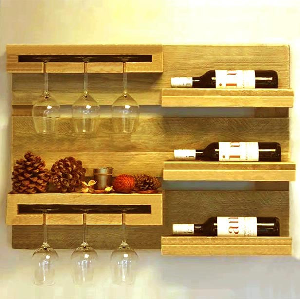 Настінна винна полиця "Гонохара" сієна Миколаїв - фото 1