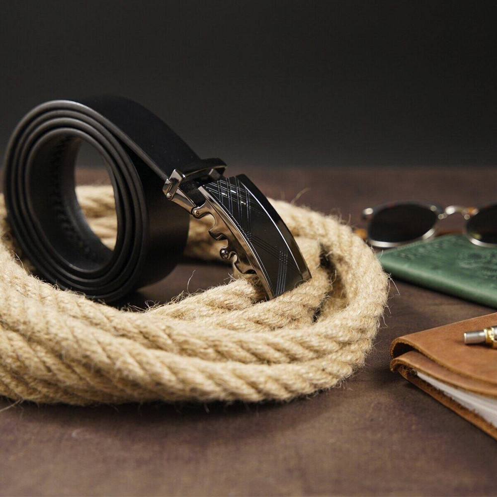 Ремінь чоловічий з ромбами на пряжці Vintage 20291 Чорний Київ - фото 4