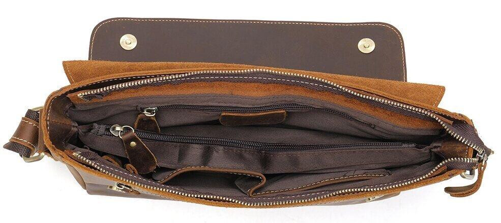 Сумка чоловіча crazy horse Vintage 14780 Коричнева Київ - фото 9