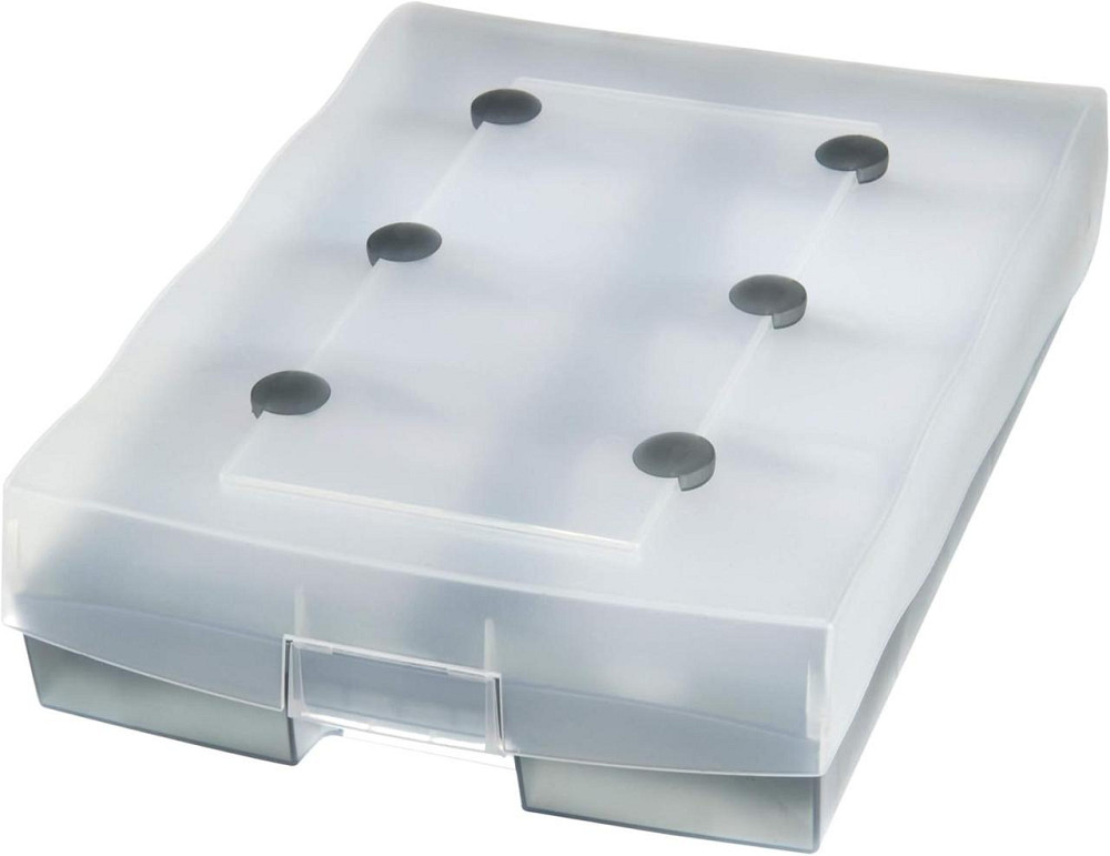 Коробка для визиток HAN VIP XXL на 2200 шт з 8 підкладками та направляючими прозоро-сіра Киев - изображение 1