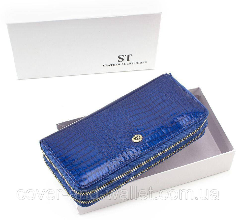 Жіночий коричневий лаковий гаманець із двома блискавками ST Київ - фото 4