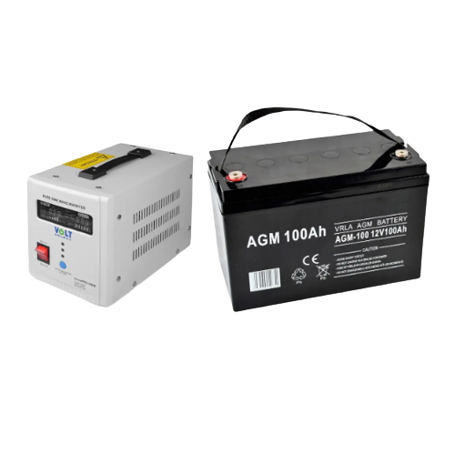Набір ДБЖ 500/800W SINUS PRO 800E + Акумулятор 12V/100Ah AGM Volt Polska Житомир - фото 1