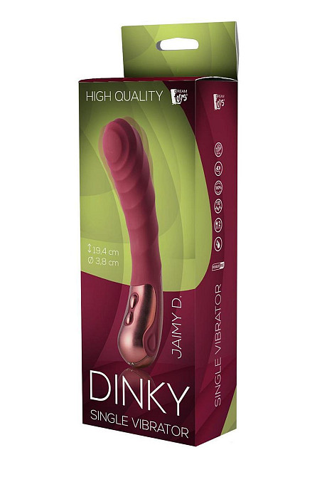 Вібратор для точки G рельєфний, Dream Toys Dinky Single Vibrator Jaimy D, бордовий Sex Aura Київ - фото 7