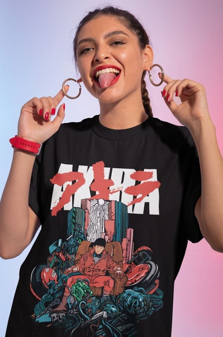 Футболка з аніме принтом Акіра Акіра Гоод Хеалтх оверсайз (S/M/L) Чорний AnimeJ0825 Дніпро - фото 3