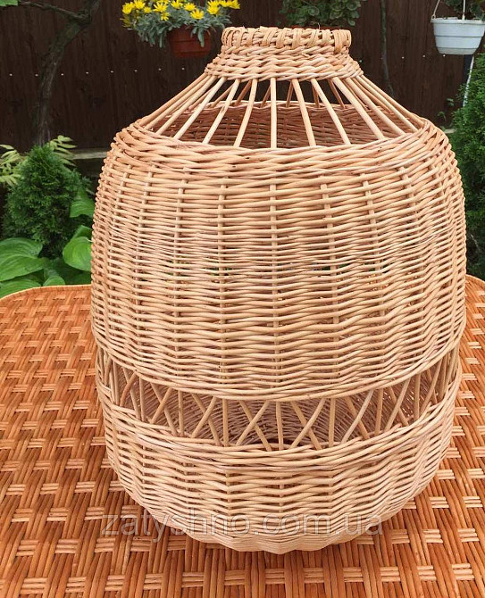 Плетена люстра фігурна | люстри плетена з лози  | люстра плетена в ресторан Київ - фото 1