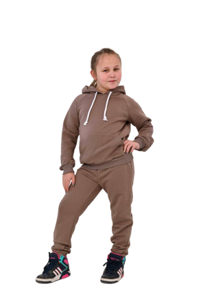 Спортивний костюм на флісі на дівчинку Коричневий 158 Харків
