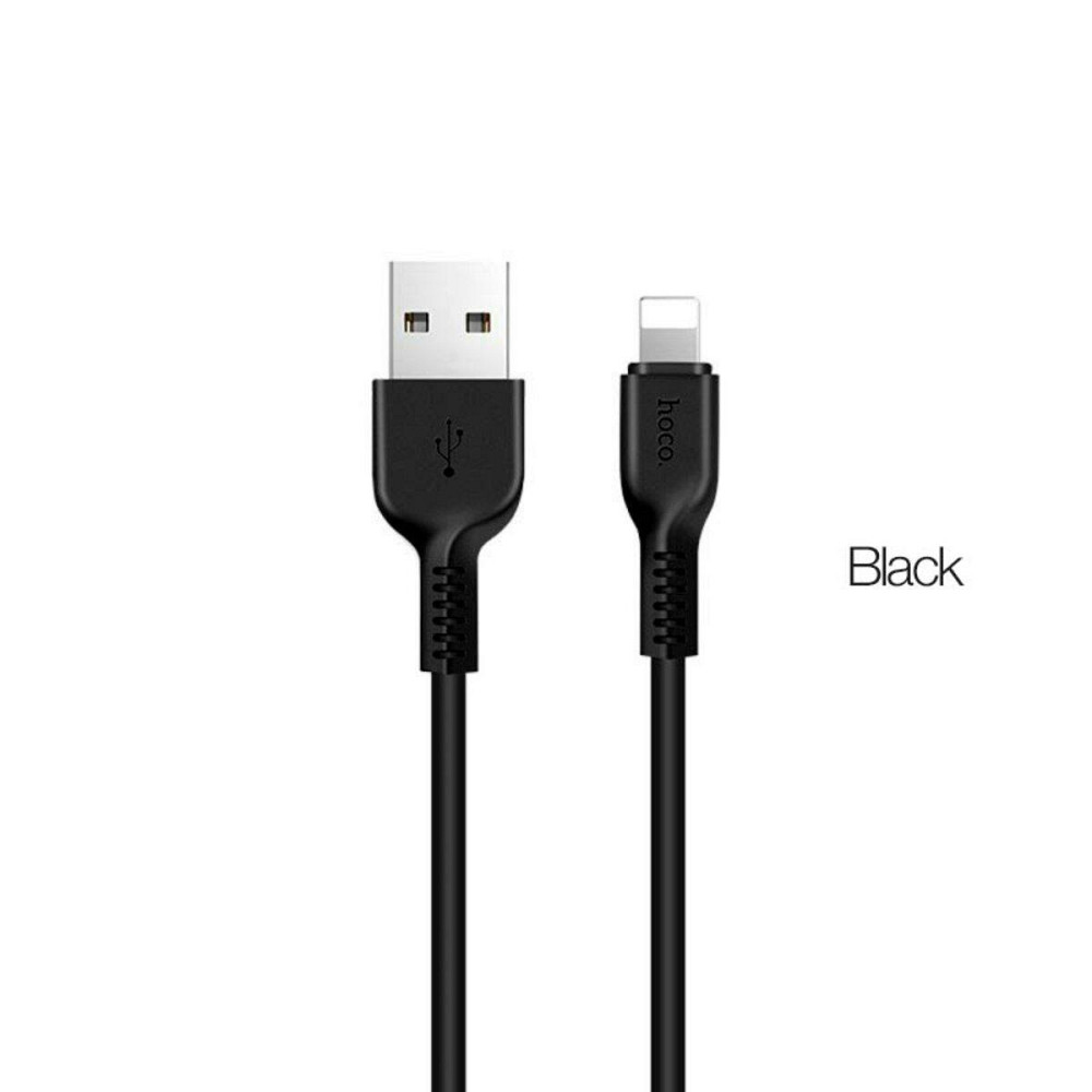 Кабель HOCO X20 USB - Lightning 2.4A, 1m, PVC, TPE конектори, колір чорний 6957531068808 Одеса - фото 1