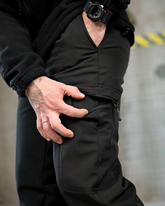 Тактичні штани софтшел REGION чорні ВТ7624 Одеса - фото 5