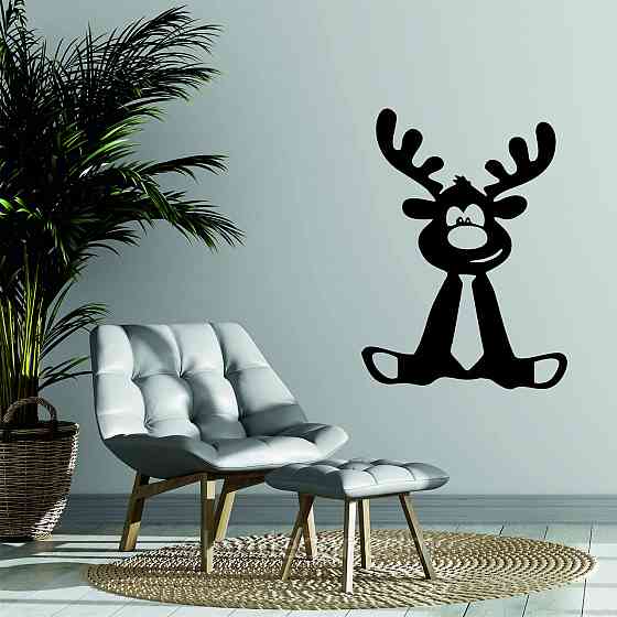 Декоративное настенное Панно «Олень», Декор на стену 70*51 см, Черный Киев