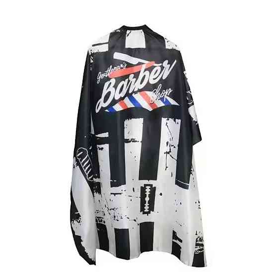 Парикмахерская накидка Barber для стрижки и покраски 140 на 50 см чёрный c белым Киев