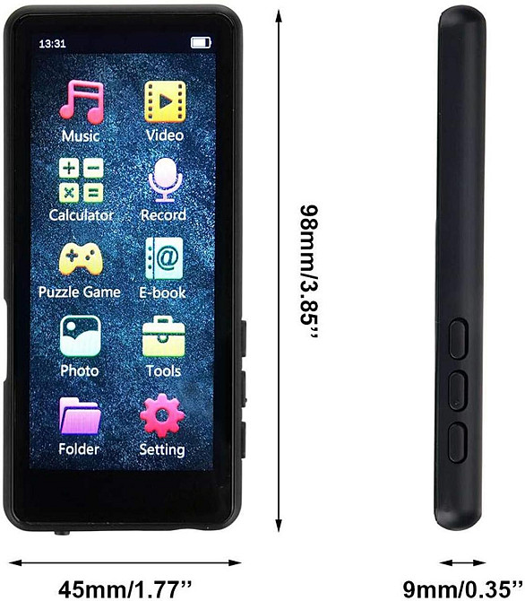 MP4-плеер MP3-плеер Mahdi M9 Bluetooth 5.0 сенсорный экран 3.5-дюймовый 8 ГБ Hi-Fi музыкальный плеер FM-радио электронная книга Днепр - изображение 4